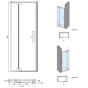 Crosswater Optix 10 Polished Stainless Steel Pivot Shower Door with Inline Panel