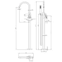 Crosswater MPRO Floorstanding Bath and Shower Mixer Tap - Brushed Brass