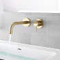 Just Taps Vos 150mm Brushed Brass Wall Mounted Basin Mixer