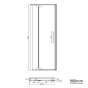 Crosswater Optix 10 Polished Stainless Steel Pivot Shower Door with Inline Panel