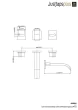 Just Taps Leo 3 Hole Wall Mounted Basin Mixer