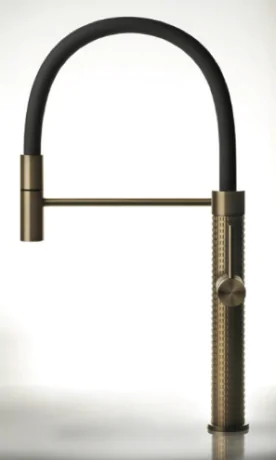 Gessi Meccanica Semi-professional single lever monobloc with solicone flex spout flex spout and detachable single flow spray head