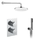 Just Taps Plus Round Thermostatic Concealed 2 Outlet Shower Pack