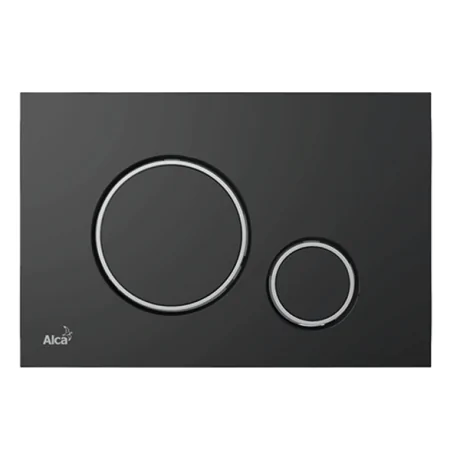 Alca Thin Flush Plate (Round) - Black & Chrome
