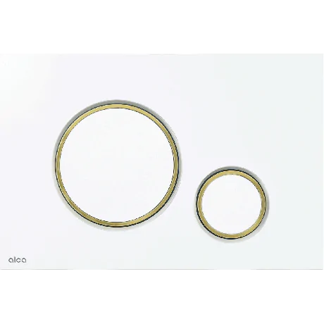 Alca Thin Flush Plate (Round) - White & Gold