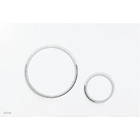 Alca Thin Flush Plate (Round) - Matt White & Chrome