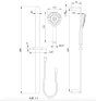 Just Taps Uno slide rail kit with multifunction hand shower