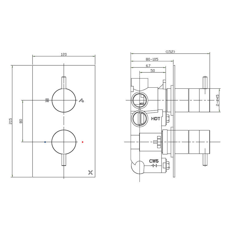 Crosswater MPRO Brushed Brass Thermostatic Shower Valve