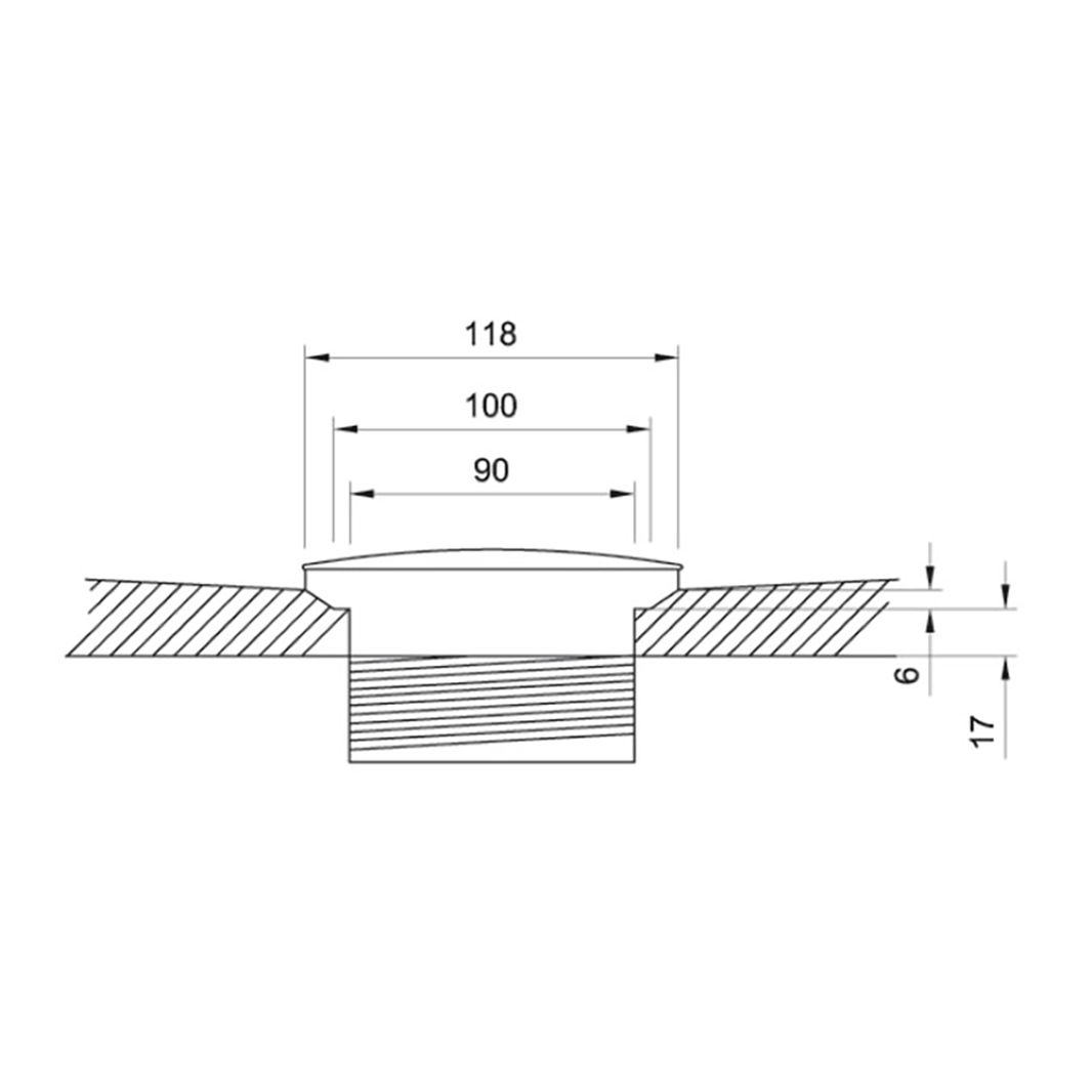 Crosswater High Flow Shower Waste Brushed Stainless Steel Effect